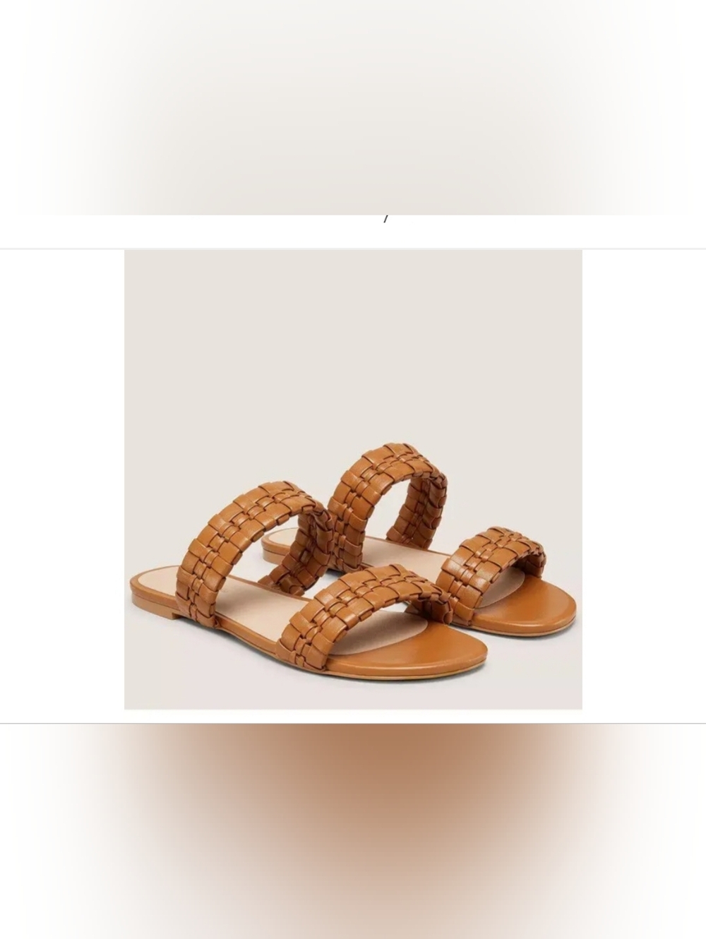 Stuart Weitzman Venice natural woven Strap double strap band Slide flats size 9